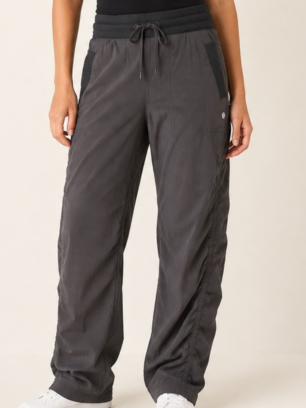 Lululemon Studio Pant II Lined Coal Grey Ruched Pants Size 4